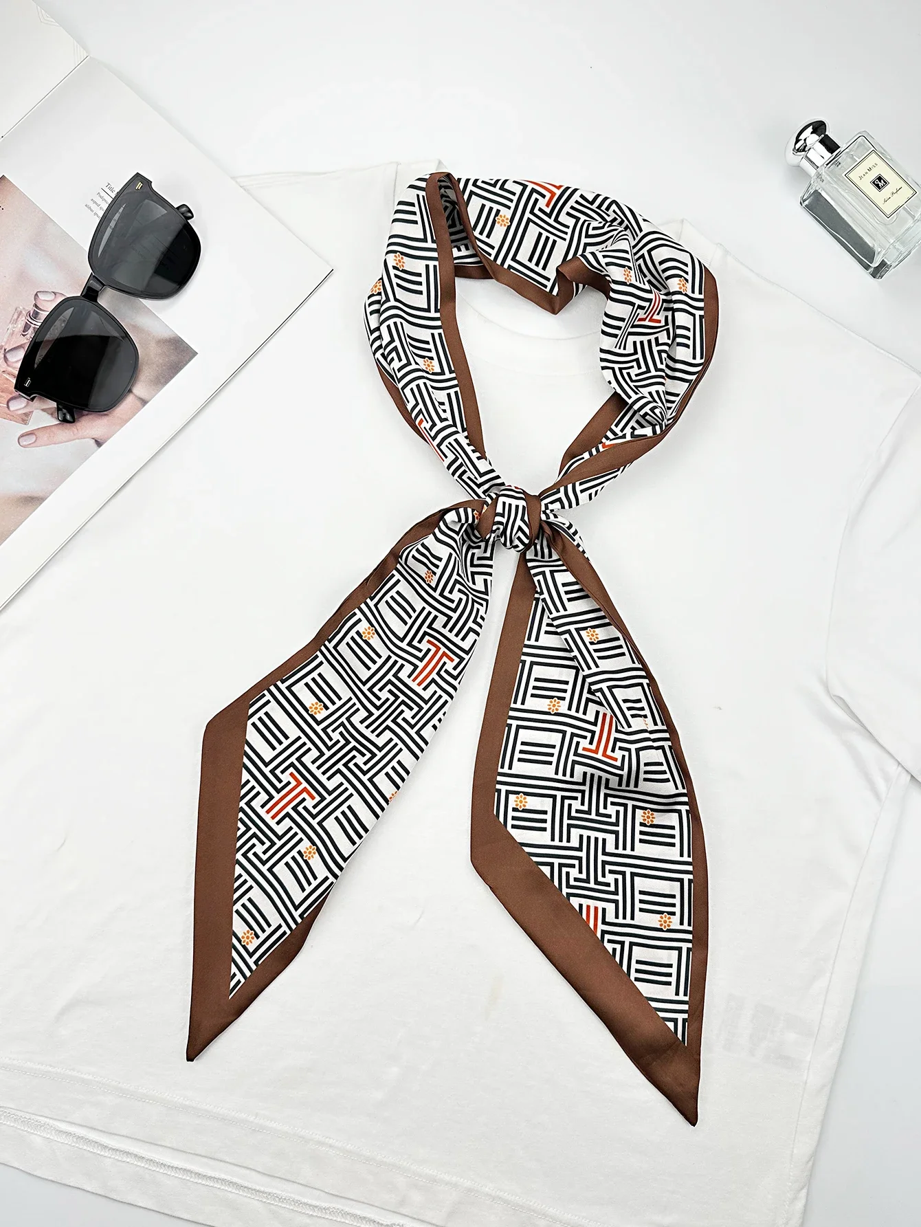 Lüks Geometri İnce İpek Eşarpl - Ribbon Bow Gift incelemesi ve fiyatı